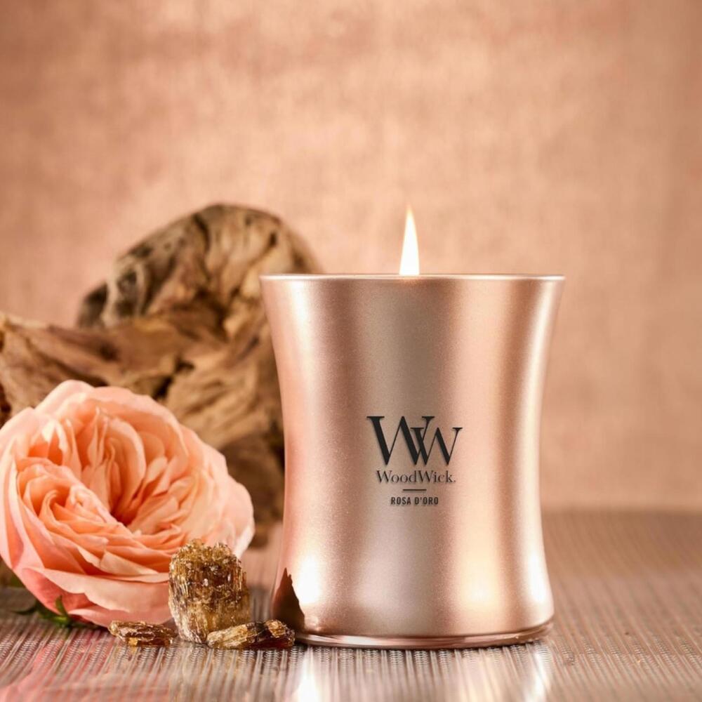 WoodWick‎ Rosa D'Oro 9.7oz Candle Crackling Wick Precious Metals Collection - Picture 4 of 8